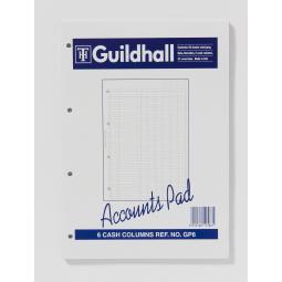 Guildhall A4 Ruled Account Pad with 6 Cash Columns and 60 Pages GP6Z