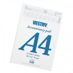 Vestry Accountants Pad 8 Audit Column 80 Leaf A4 CV2092