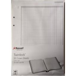 Rexel Twinlock Crown 3C Refill Double Cash 100 Sheets 75848