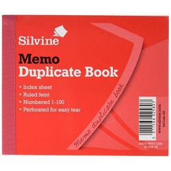 Silvine Duplicate Book Memo Ruled Feint 1-100 (Pack 12)