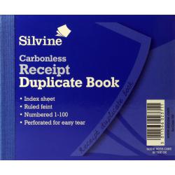Silvine (4 x 5 inches) Duplicate Receipt Book Carbonless (Pack 12)